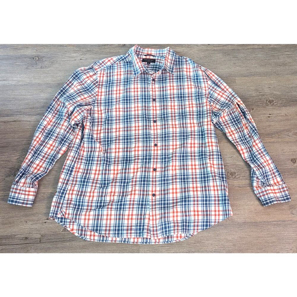Vintage Mens Banana Republic Lightweight Flannel Button Down Plaid Shirt Xl